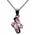 2.5 CARAT Marquis Cut Pink Created Sapphire Black Gold coloured Pendant