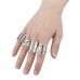 Set of 4 White Gold Colour Dress Fashion Rings