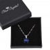 5.0 CARAT Brilliant Cut Blue Lab-Created Sapphire Rhodium Plated Ring & Pendant Set