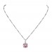 2.33 CARAT Brilliant Cut Pink Lab-Created Sapphire Rhodium Plated Pendant