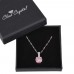 5.0 CARAT Brilliant Cut Pink Lab-Created Sapphire Rhodium Plated Ring & Pendant Set