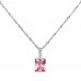 5.0 CARAT Emerald Cut Pink Lab-Created Sapphire Rhodium Plated Ring & Pendant Set