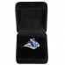 2.5 CARAT Marquis Cut Blue Lab-Created Sapphire Rhodium Plated Ring