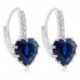 7.5 CARAT Heart Cut Blue Lab-Created Sapphire Rhodium Plated Earring & Pendant Set