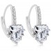 7.5 CARAT Heart Cut Clear Lab-Created Sapphire Rhodium Plated Earring & Pendant Set