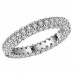 3.00CT Lab-Created Sapphire 10K Rhodium Plated Eternity Band