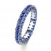 3.00CT Blue Lab-Created Sapphire Rhodium Plated Eternity Band