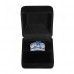 7.5 CARAT BLUE LAB-CREATED SAPPHIRE RHODIUM PLATED RING & EARRING SET