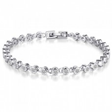 3ct Lab-Created Sapphire Rhodium Plated Bracelet