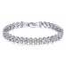 7ct Lab-Created Sapphire Rhodium Plated Multi Link Bracelet