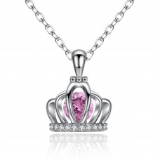 1.5 CARAT ROYAL CROWN PINK LAB-CREATED SAPPHIRE PENDANT