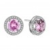 7.5 CARAT PINK LAB-CREATED SAPPHIRE RHODIUM PLATED RING & EARRING SET