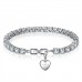 7CT BRILLIANT CUT LAB-CREATED SAPPHIRE RHODIUM PLATED TENNIS BRACELET WITH CHARM