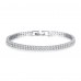 3ct Rhodium Plated Twin Row Lab-Created Sapphire Bracelet 