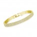 3ct Lab-Created Sapphire 18k Gold Plated Plated triple row bracelet