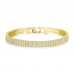 3ct Lab-Created Sapphire 18k Gold Plated Plated triple row bracelet