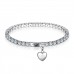 7CT LAB-CREATED SAPPHIRE RHODIUM PLATED SINGLE ROW BRACELET WITH CHARM