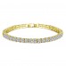 7ct Lab-Created Sapphire 18K Gold Plated Single Row Bracelet