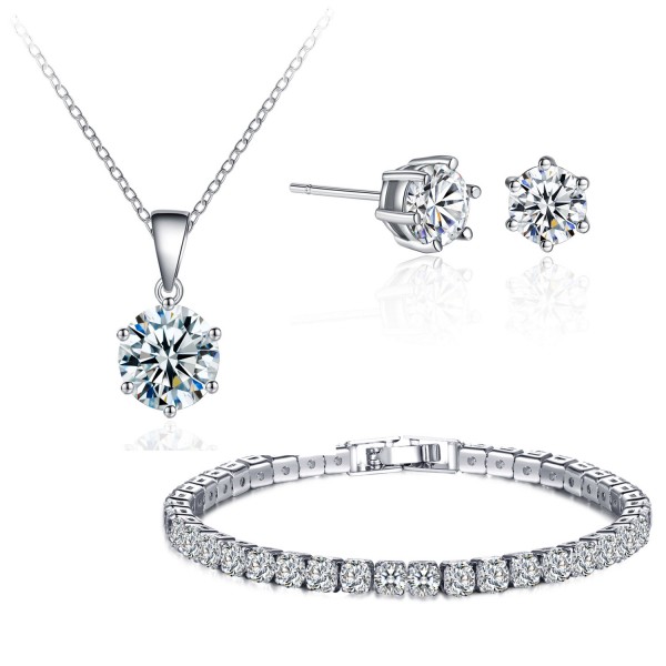 Solitaire Set with Crystals from Swarovski® and Multi Crystal Bracelet