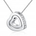 Solitaire Earring and Double Heart Pendant Set with Crystals from Swarovski®