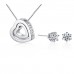 Solitaire Earring and Double Heart Pendant Set with Crystals from Swarovski®