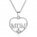 Mum Crystal Heart Pendant