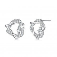 Twisted Double Heart Earrings