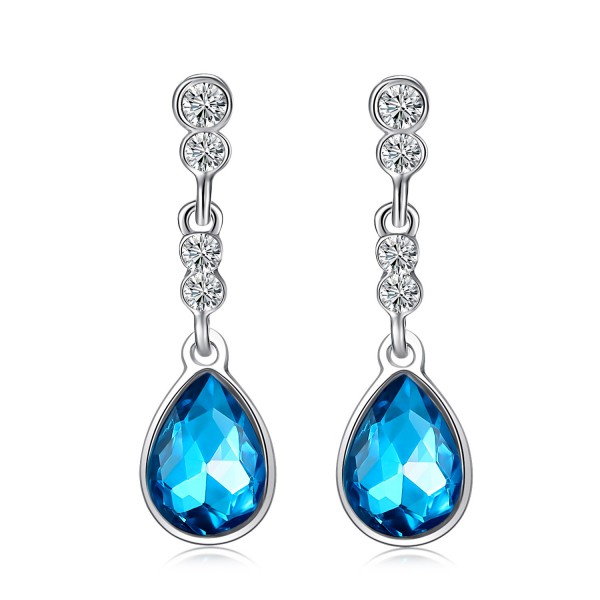 Blue Crystal Drop Earrings