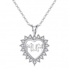 MUM Heart Pendant with Crystals from Swarovski®