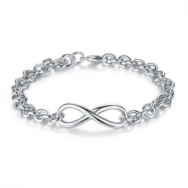 MULTI LINK INFINITY BRACELET WITH OPTIONAL ENGRAVED CHARM