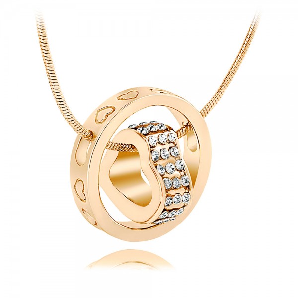 Crystal Heart  &  18K Gold Plated Ring Pendant with crystals from Swarovski®