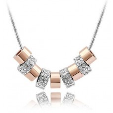 Nine Hoop Crystal & Rhodium Plated Pendant Made with Cubic zirconia 