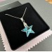 Fine Austrian Crystal Star necklace Blue in colour with Silver 925